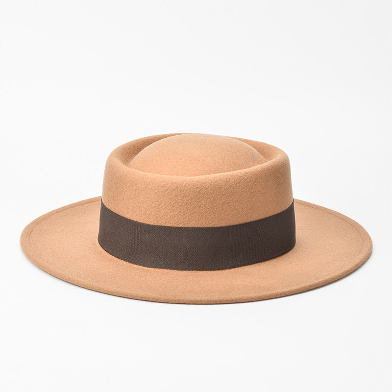 Albee Grosgrain-trimmed wool boater hat