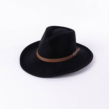 Load image into Gallery viewer, Willy leather-trimmed / wool-blend felt fedora
