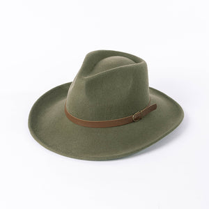 Willy leather-trimmed / wool-blend felt fedora