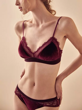 Load image into Gallery viewer, Annie Red Velvet Lace Brief
