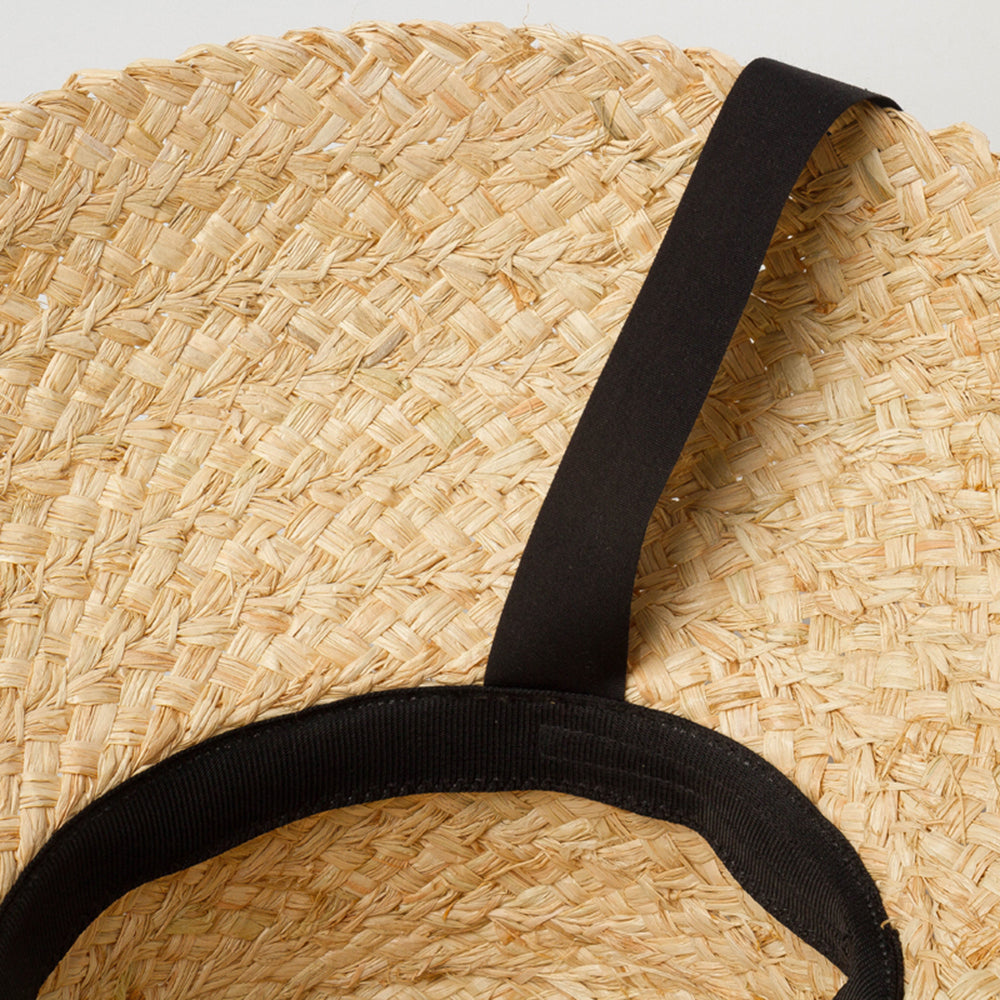 Bianka Plus Hand Made Wheat Hat with Black Ribbon