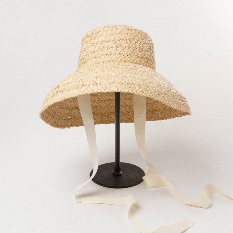Bianka Plus Hand Made Wheat Hat with Ribbon