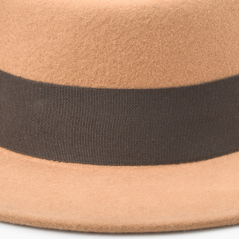 Albee Grosgrain-trimmed Wool Boater Hat