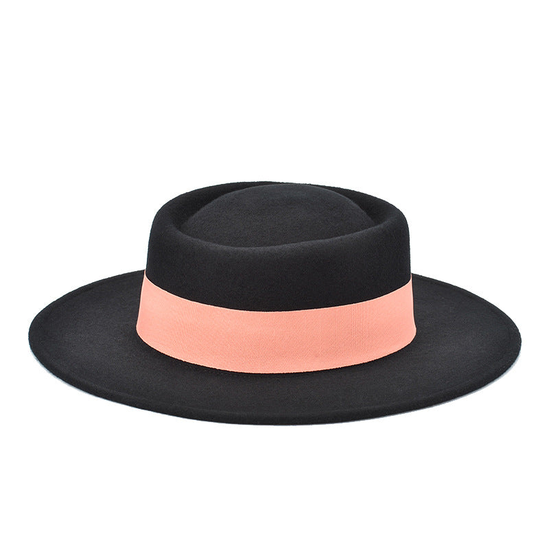 Albee Grosgrain-trimmed Wool Boater Hat