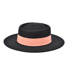 Load image into Gallery viewer, Albee Grosgrain-trimmed wool boater hat
