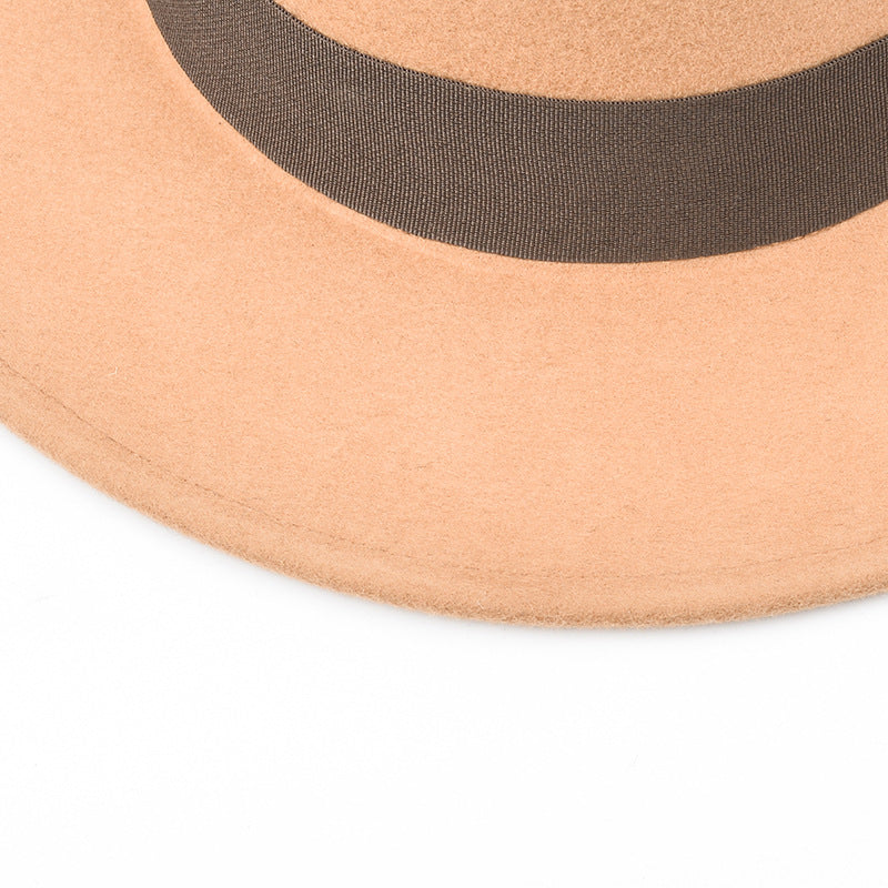 Albee Grosgrain-trimmed Wool Boater Hat