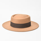 Albee Grosgrain-trimmed Wool Boater Hat