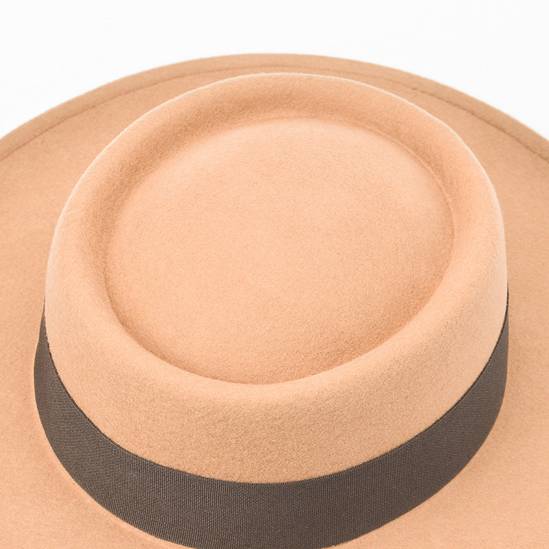 Albee Grosgrain-trimmed Wool Boater Hat