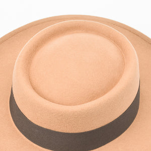 Albee Grosgrain-trimmed wool boater hat