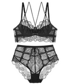 Black Cherry Stretch-Tulle and Lace Underwired Bra