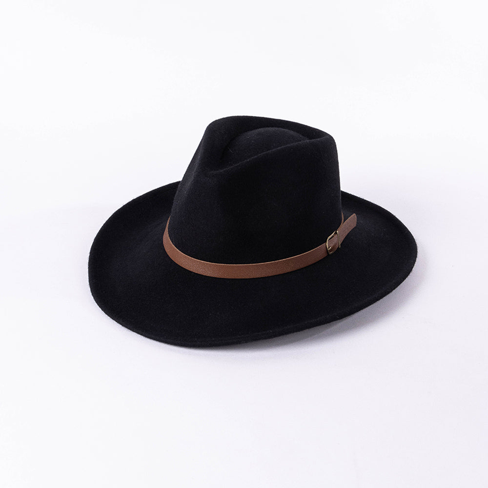 Willy Leather-trimmed / Wool-blend Felt Fedora