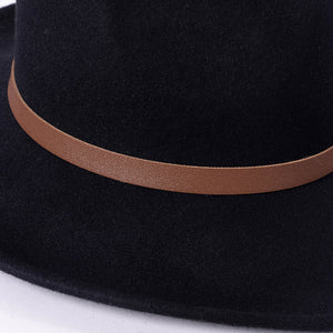 Willy leather-trimmed / wool-blend felt fedora