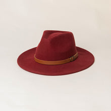 Load image into Gallery viewer, Joey leather-trimmed felt fedora
