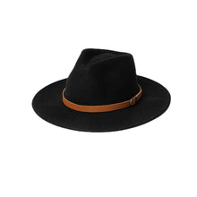 Load image into Gallery viewer, Joey leather-trimmed felt fedora
