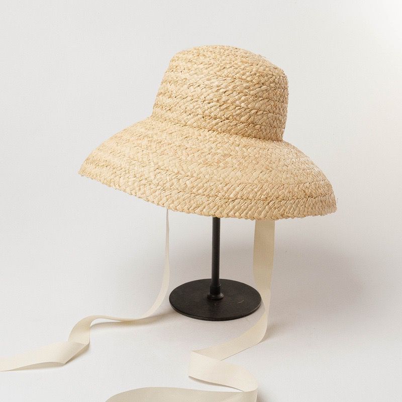Bianka Plus Hand Made Wheat Hat with Ribbon